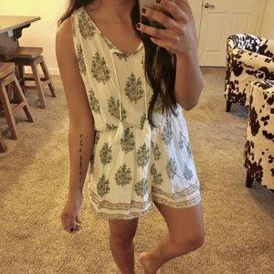 White boho floral romper